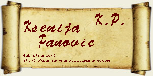 Ksenija Panović vizit kartica